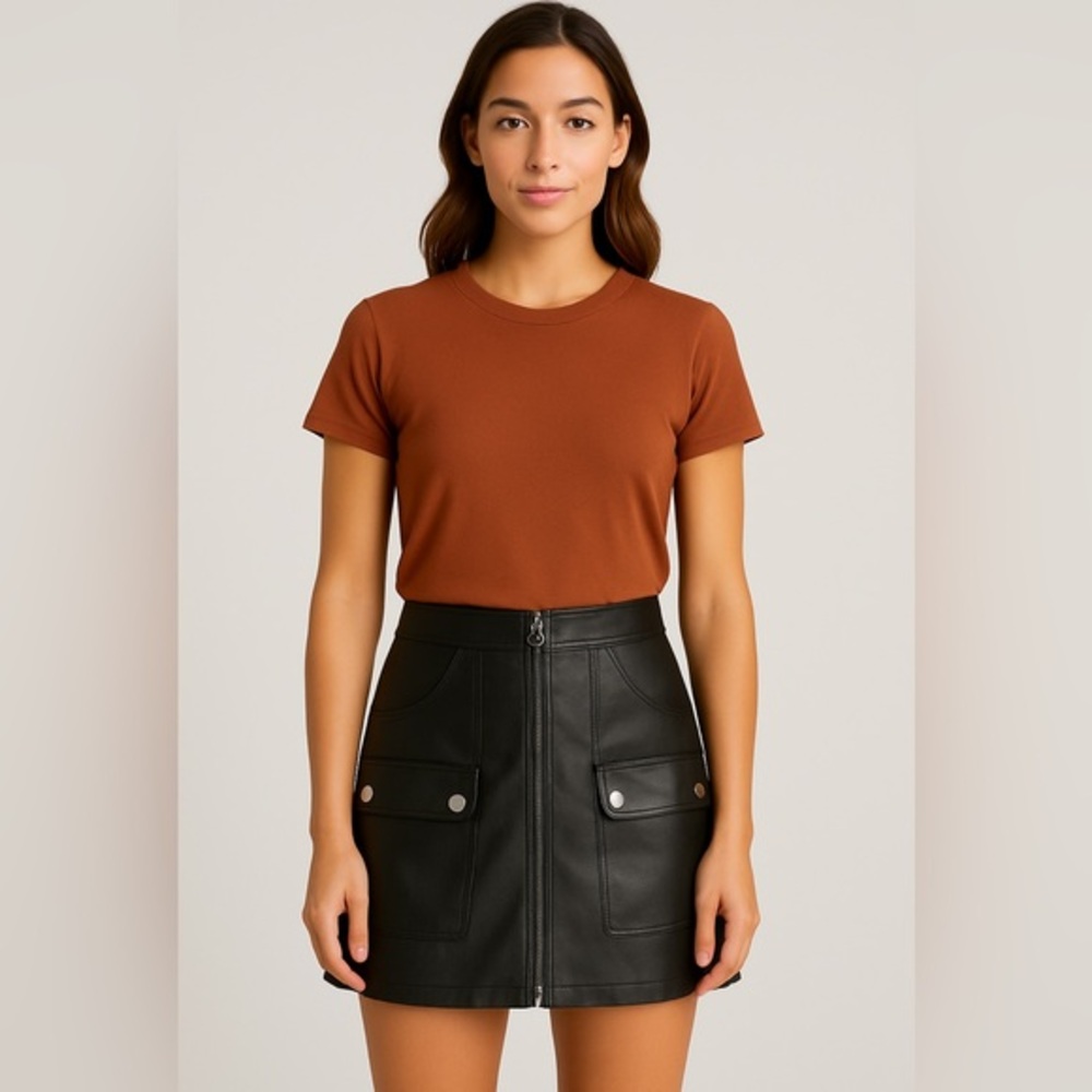No Boundaries Black Faux Leather Mini Skirt